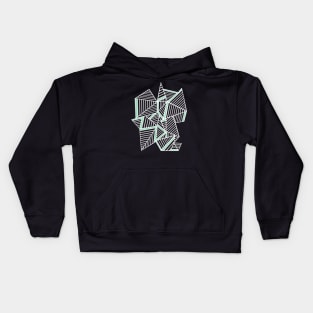 Abstract Lines Mint Kids Hoodie